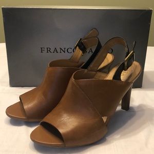Franco Sarto Size 6 Tan 3” Heel Sandals